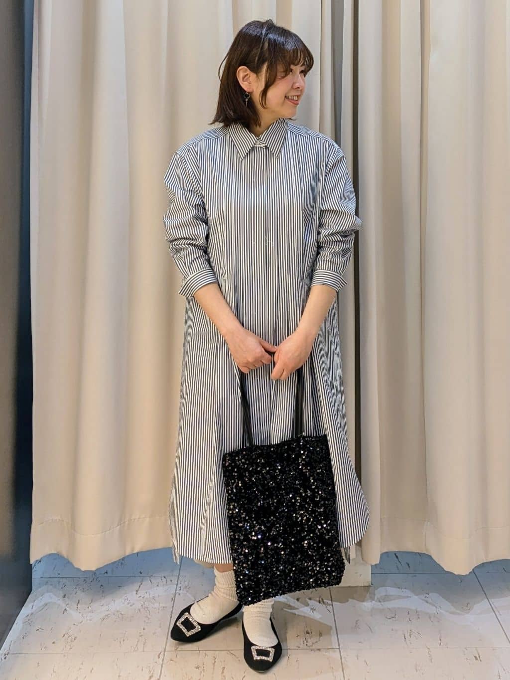なみきさんの「UNTITLED｜【セレモニー】パール調フリークリップネックレス」を使ったコーディネート