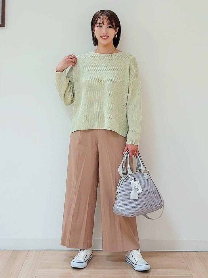 amiさんの「Reflect｜◆【夏SALE】クルーネックミックスカラーニット」を使ったコーディネート
