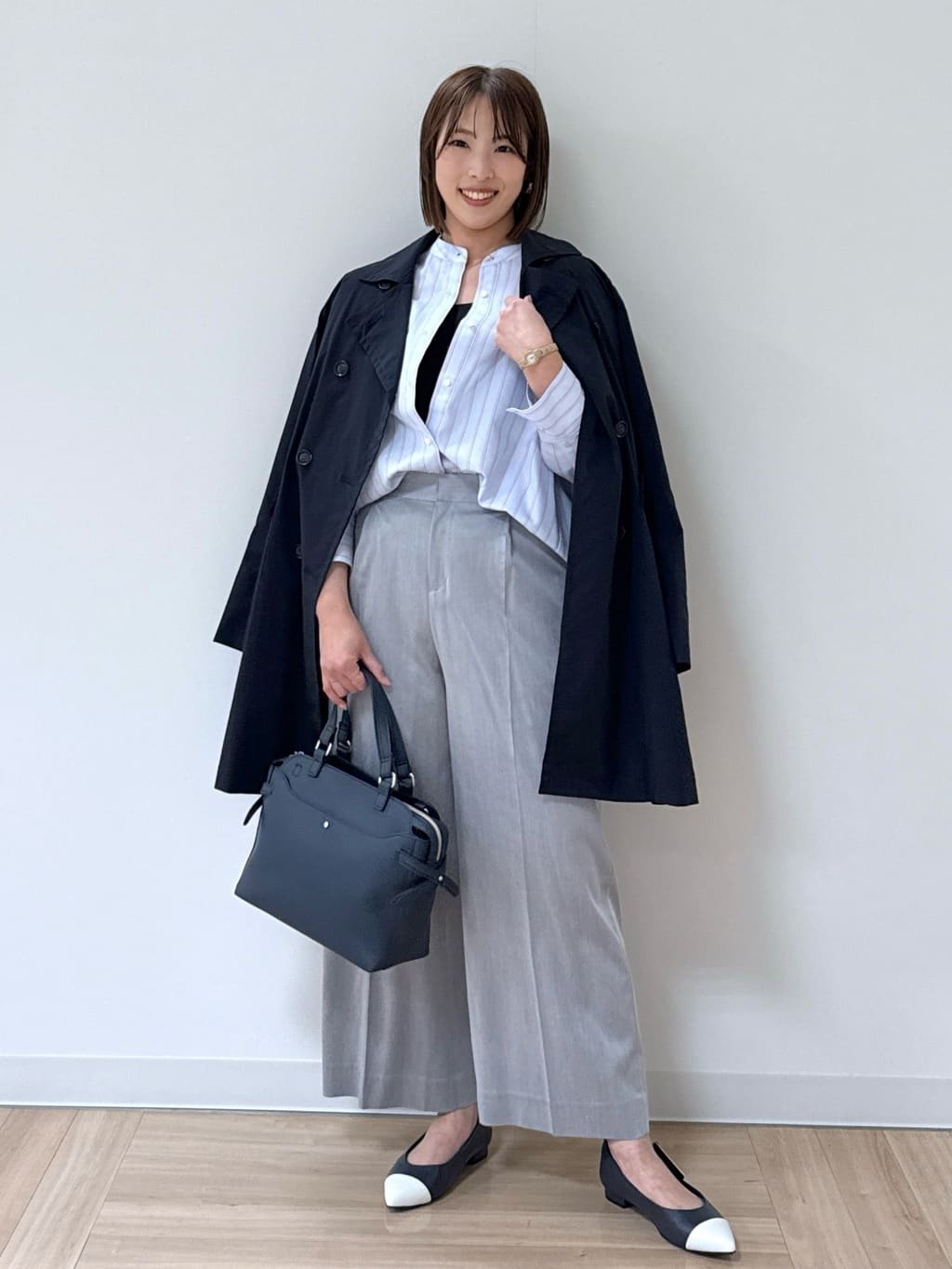 amiさんの「Reflect｜◆【夏SALE／接触冷感／洗える】ストライプコクーンシルエットシャツ」を使ったコーディネート
