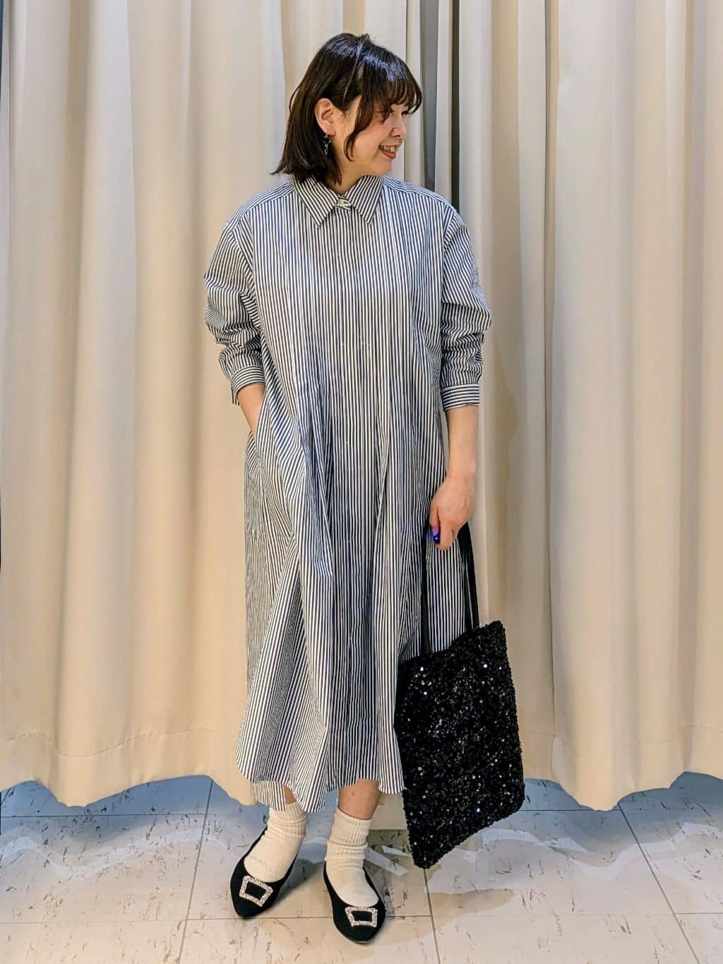 なみきさんの「UNTITLED｜【セレモニー】パール調フリークリップネックレス」を使ったコーディネート