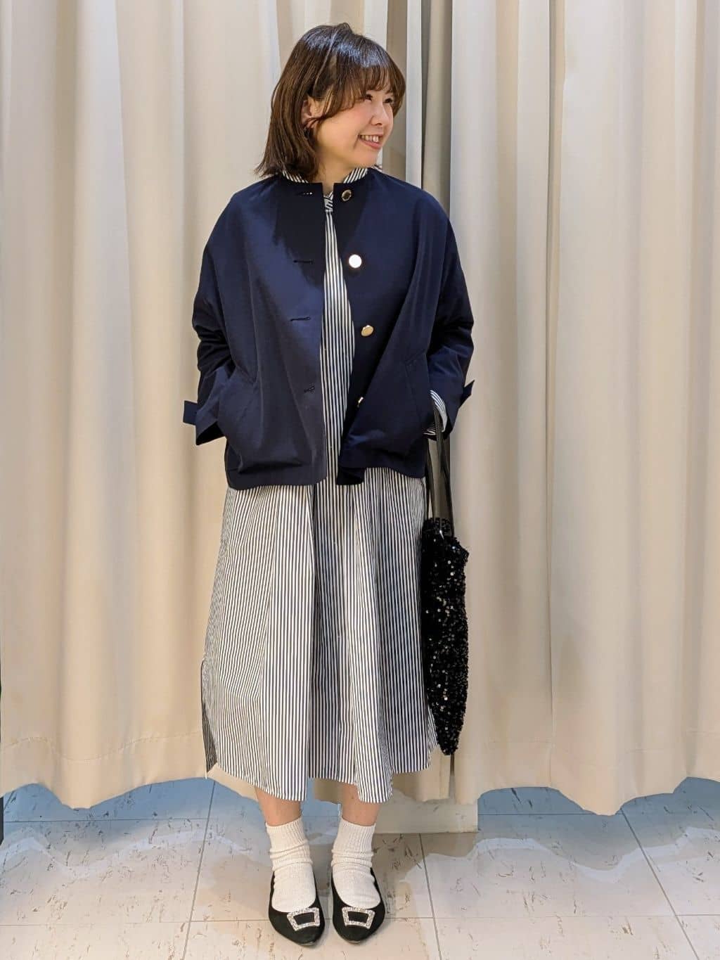 なみきさんの「UNTITLED｜【セレモニー】パール調フリークリップネックレス」を使ったコーディネート