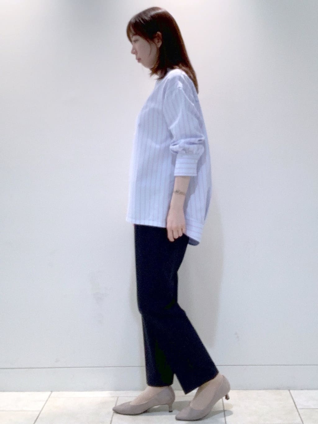 ヤマグチさんの「Reflect｜◆【夏SALE／接触冷感／洗える】ストライプコクーンシルエットシャツ」を使ったコーディネート