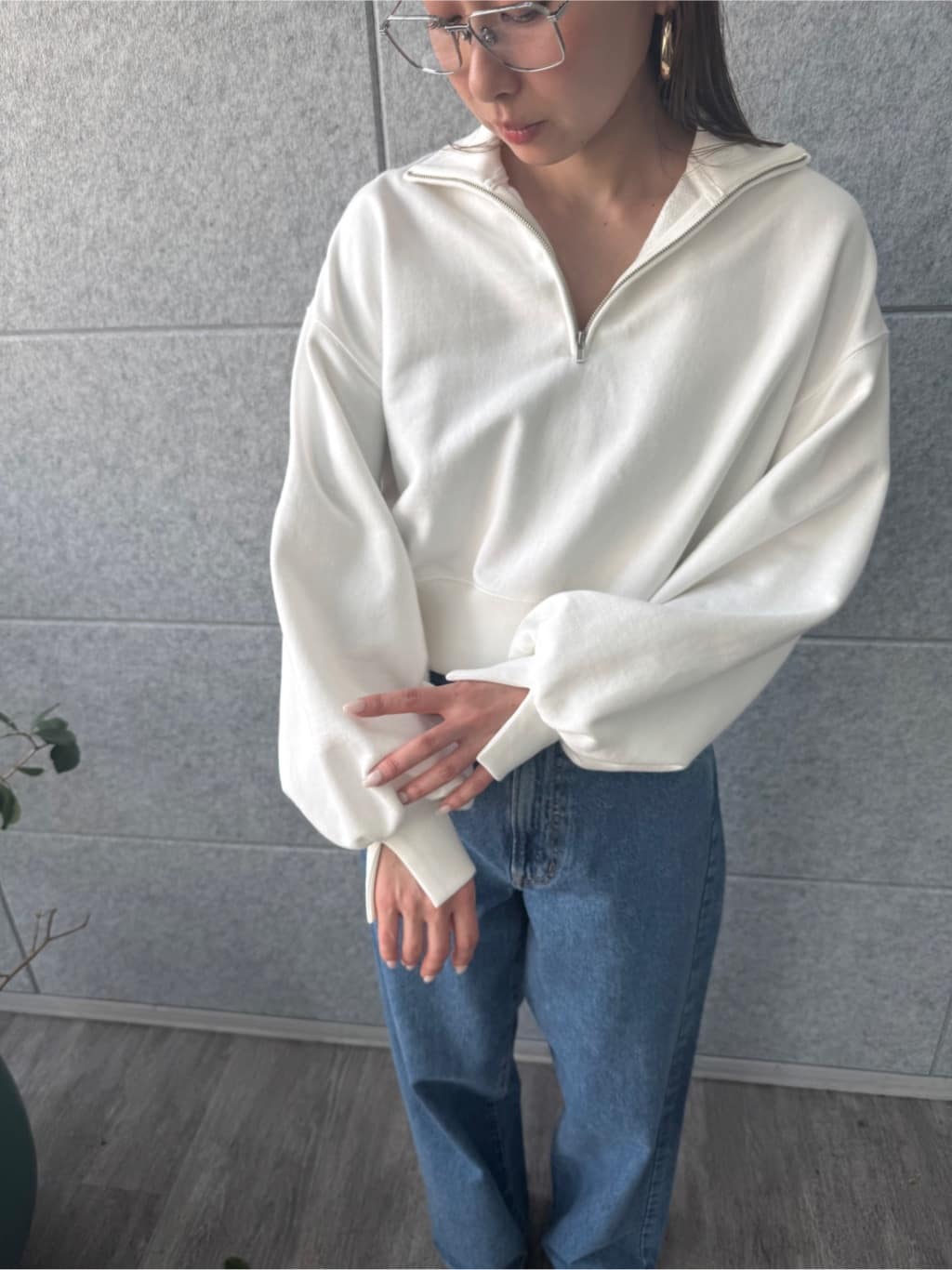 designer yukaさんの「CODE A｜puff zip sweat」を使ったコーディネート