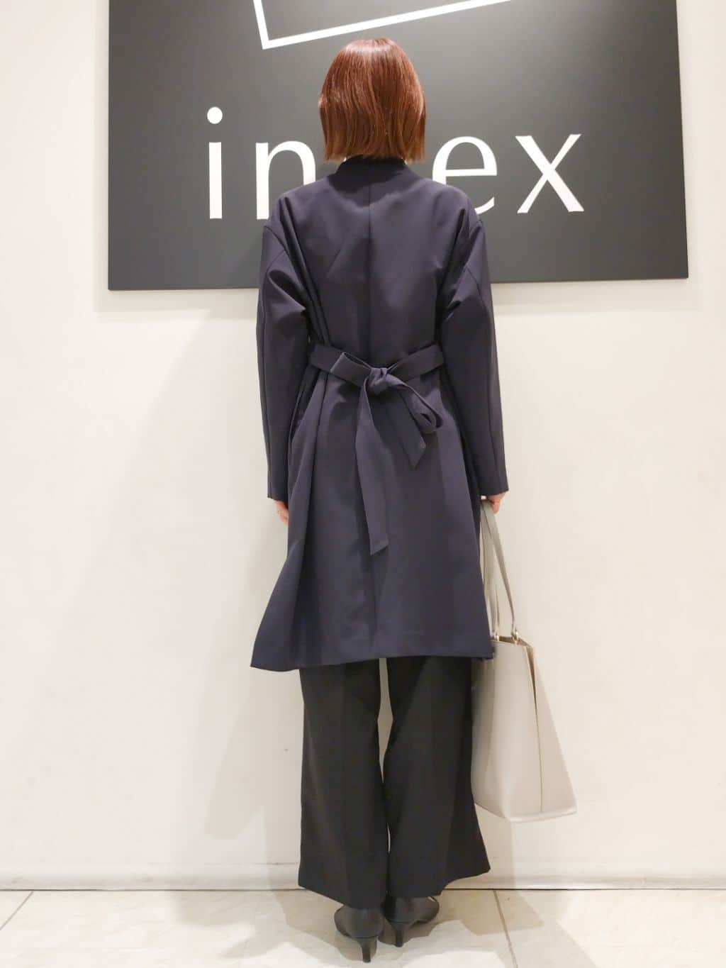 n.さんの「index｜◆ストレッチノーカラーコート【洗濯機洗い可／イージーアイロン】」を使ったコーディネート