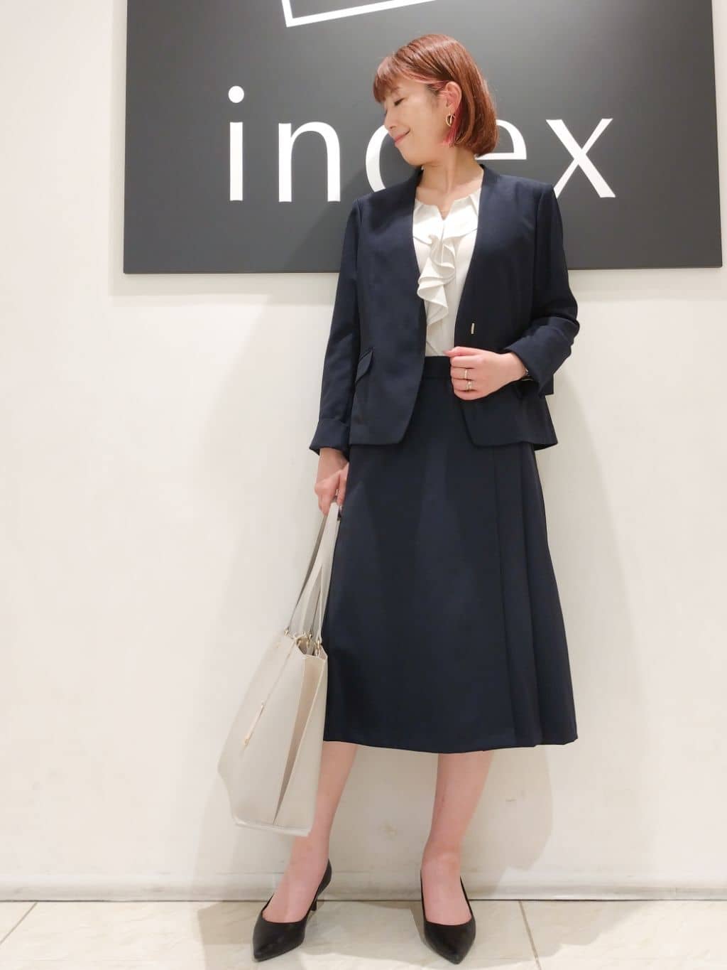 n.さんの「index｜◆ストレッチノーカラージャケット／セットアップ対応可【洗える／イージーアイロン／抗ピル】」を使ったコーディネート