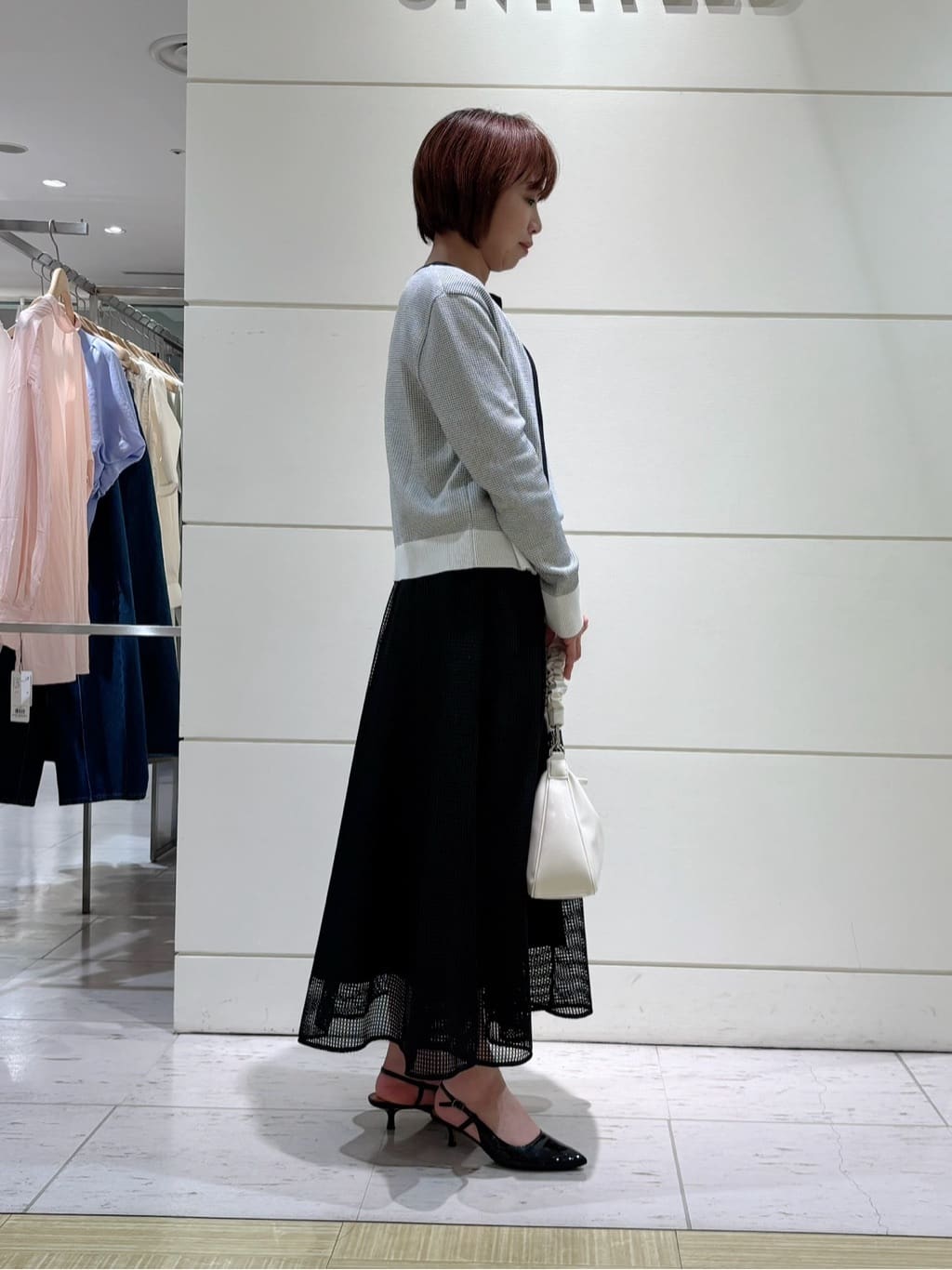 Satoさんの「UNTITLED｜◆【配色カラー/アンサンブル可能】きれいめ七分袖ニット」を使ったコーディネート