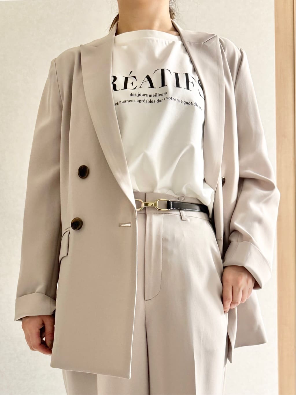 sayuさんの「UNTITLED｜◆【接触冷感/UV/セットアップ可能】ライトウェイト ワイドパンツ」を使ったコーディネート