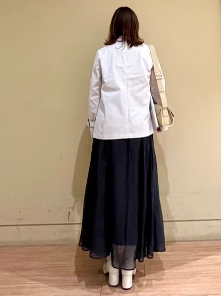 Juneさんの「UNTITLED｜◆【後ろウエストゴム/洗える】シアーローンロングスカート」を使ったコーディネート