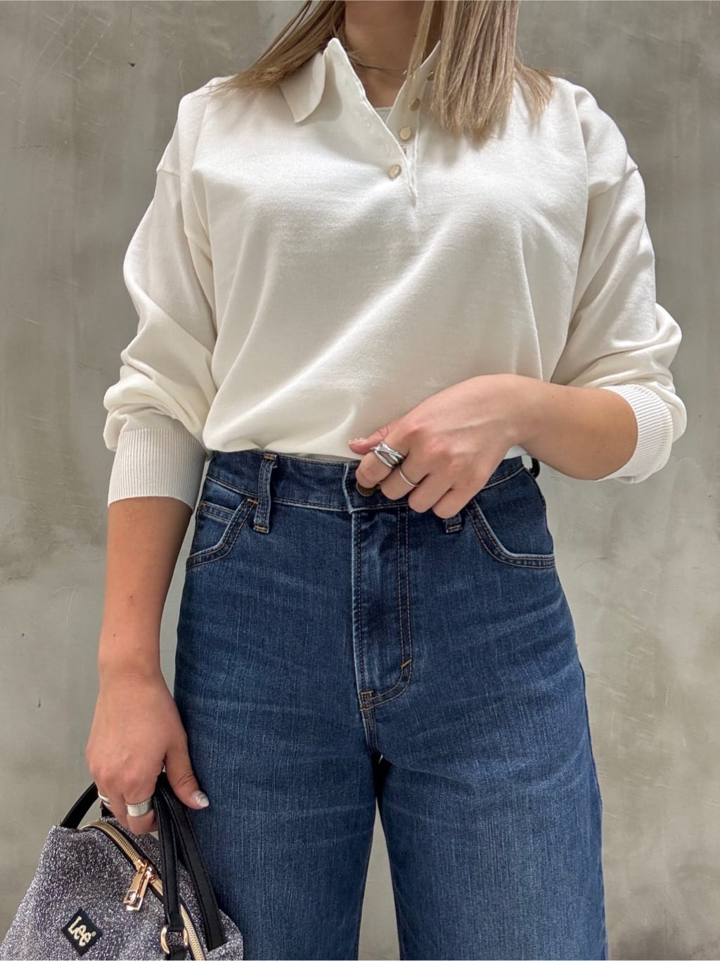 minaさんの「grove｜【Lee&times;grove別注】WIDE DENIM PANTS」を使ったコーディネート