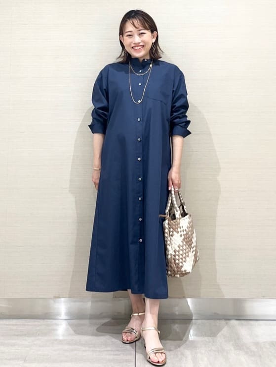 なつよさんの「UNTITLED｜◆バンドカラーシャツワンピース」を使ったコーディネート