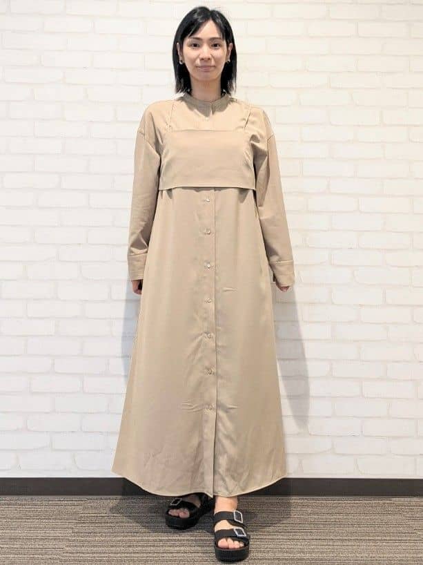 sarieさんの「OPAQUE.CLIP｜◆《andGIRL掲載》ビスチェセットシャツワンピース【洗濯機洗い可】」を使ったコーディネート