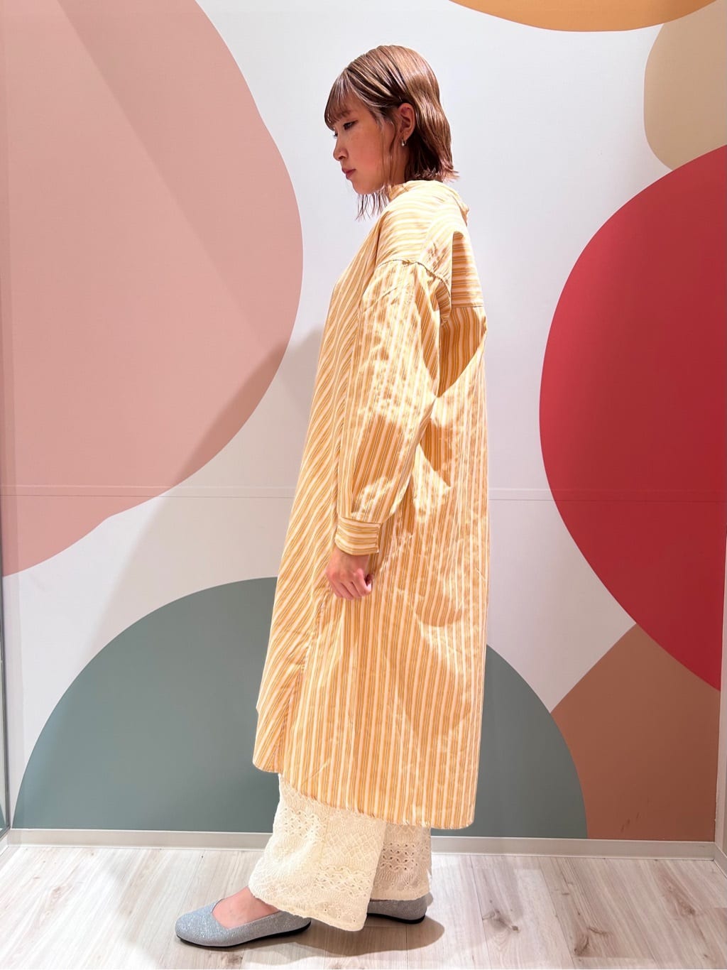 末っ子さんの「SHOO･LA･RUE｜◆【洗える/S-LL】ストライプAラインワンピース」を使ったコーディネート