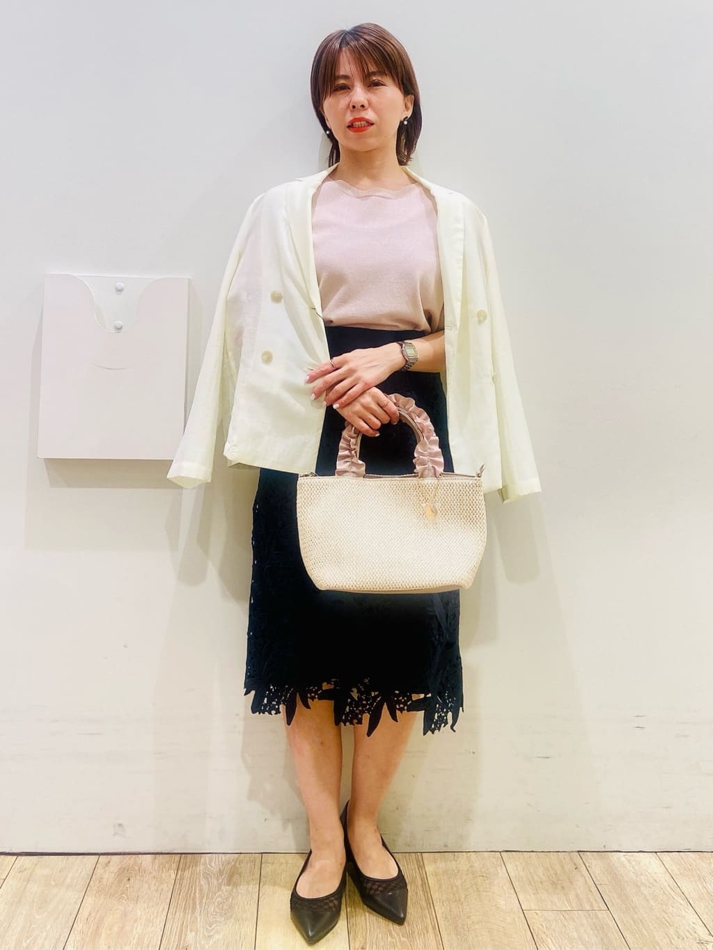 YUKOさんの「index｜麻調シアーダブルブレストテーラードジャケット【洗濯機洗い可】」を使ったコーディネート
