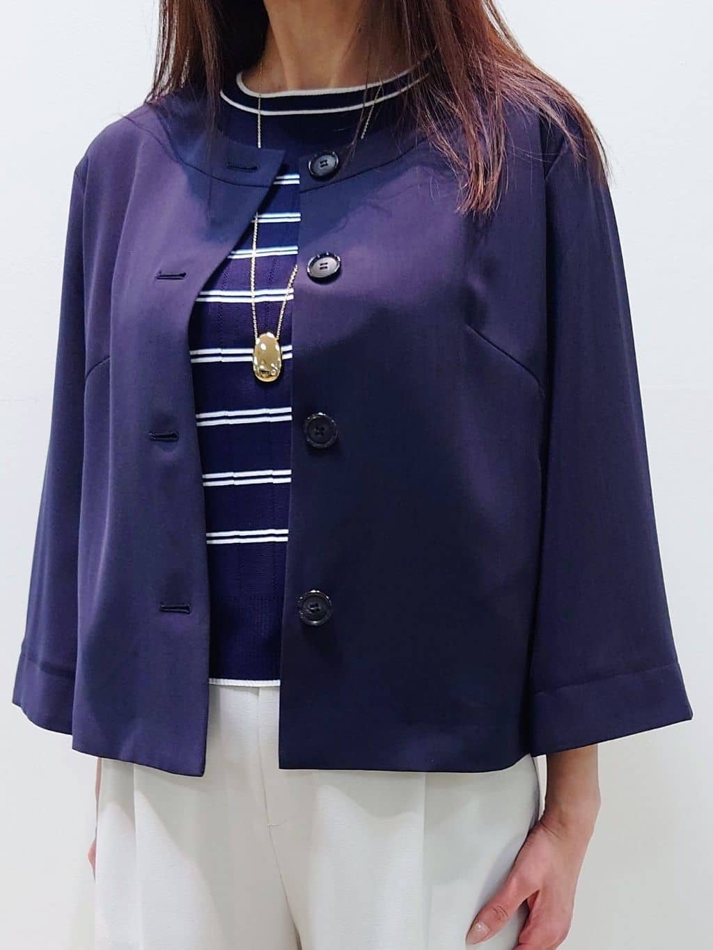 yoshiさんの「Reflect｜◆【UVカット／接触冷感／洗える／セットアップ可】クルーネックジャケット」を使ったコーディネート