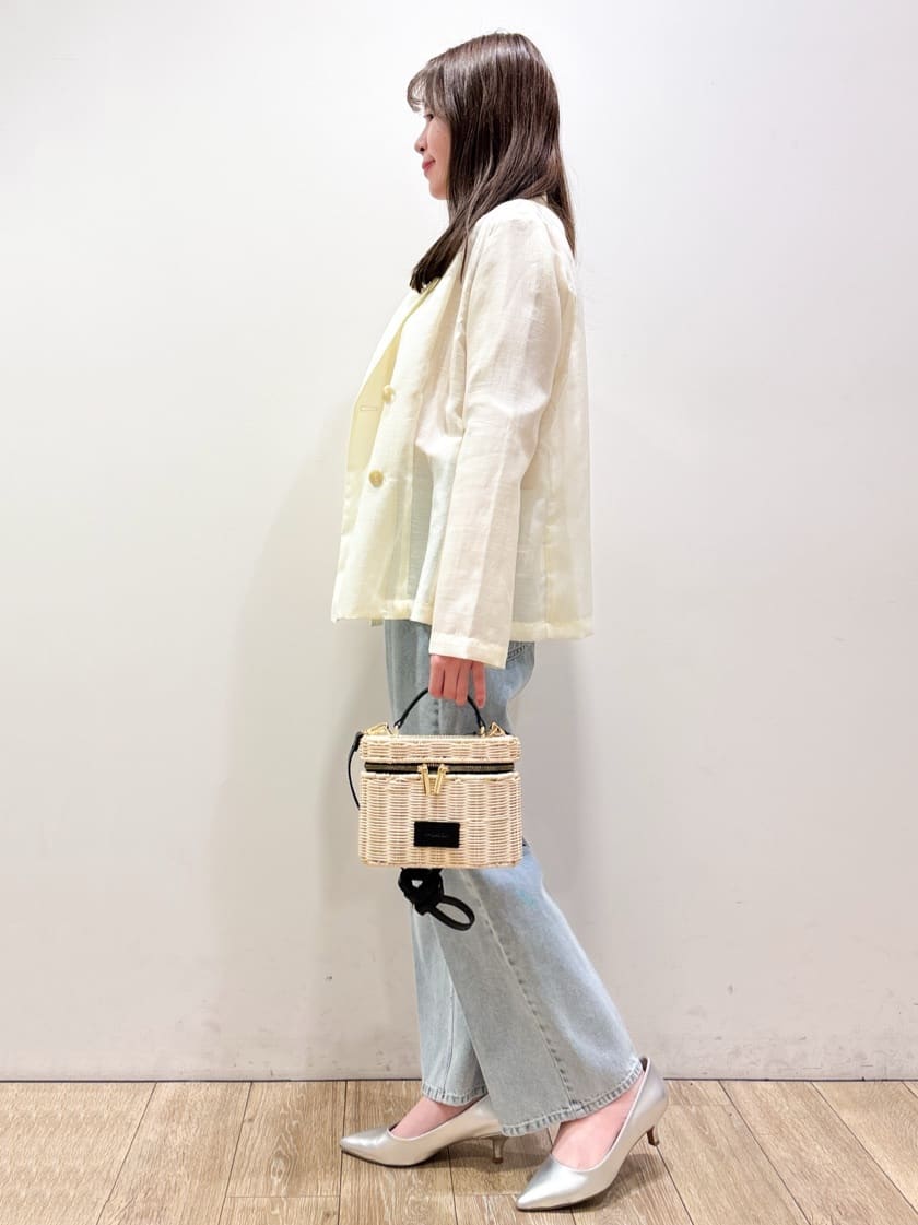 ayaさんの「index｜麻調シアーダブルブレストテーラードジャケット【洗濯機洗い可】」を使ったコーディネート
