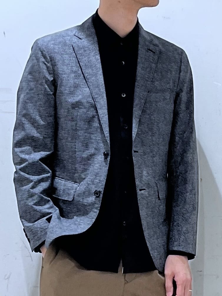 mutoさんの「TAKEO KIKUCHI｜【抗菌防臭】COOL DOTS（R）ドビープリント ジャケット」を使ったコーディネート