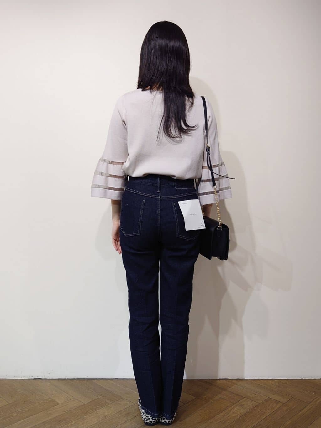 Uさんの「OPAQUE.CLIP｜◆《6色展開》シアーボーダーフレアスリーブニット【洗濯機洗い可】」を使ったコーディネート
