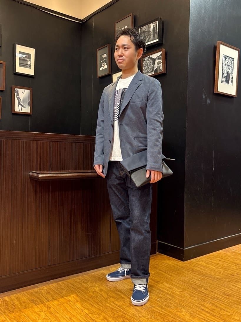 KEIさんの「TAKEO KIKUCHI｜【モンスターストレッチ】日本製 ワンウォッシュ デニムパンツ」を使ったコーディネート