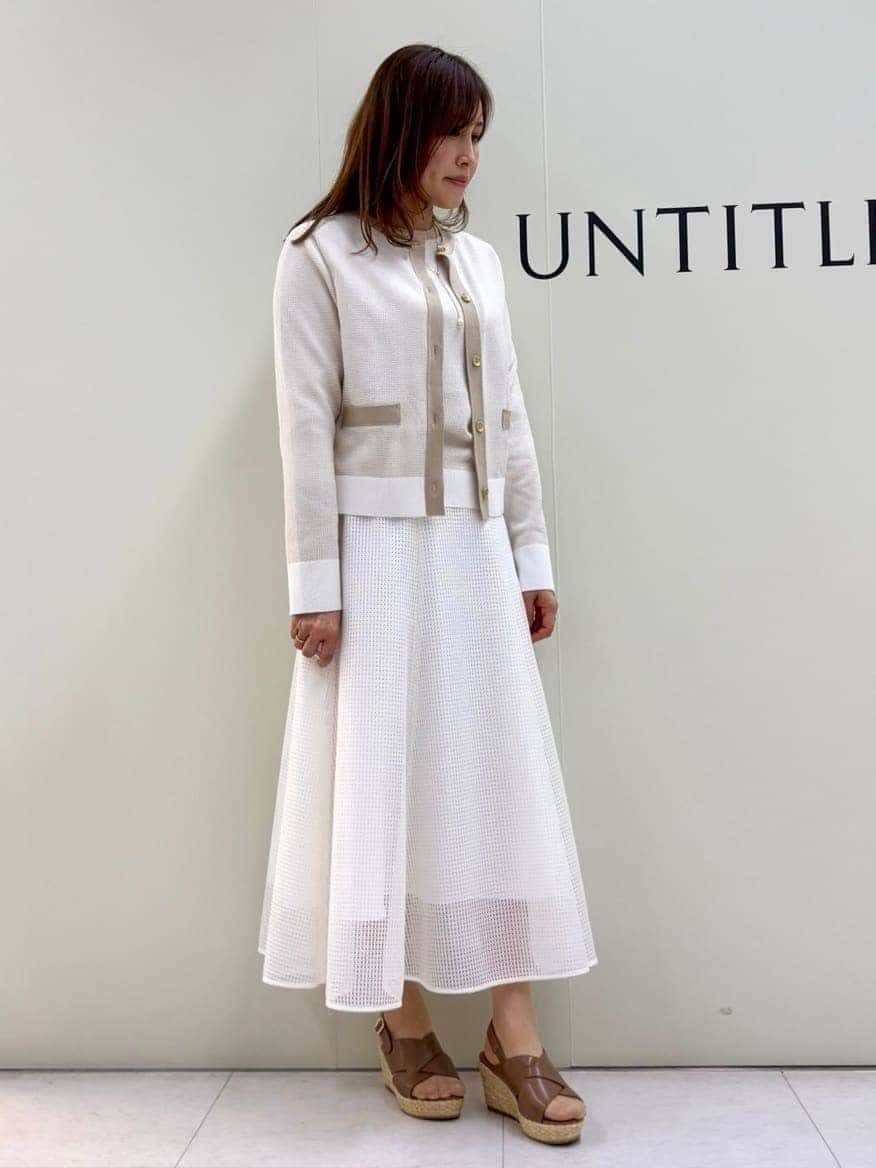 Sakaiさんの「UNTITLED｜◆【配色カラー/アンサンブル可能】きれいめ七分袖ニット」を使ったコーディネート