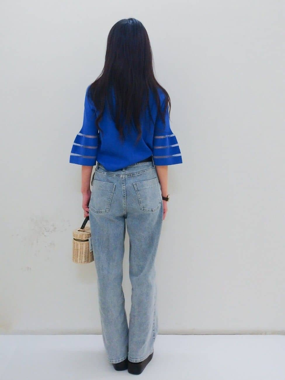 yuriさんの「OPAQUE.CLIP｜◆《6色展開》シアーボーダーフレアスリーブニット【洗濯機洗い可】」を使ったコーディネート