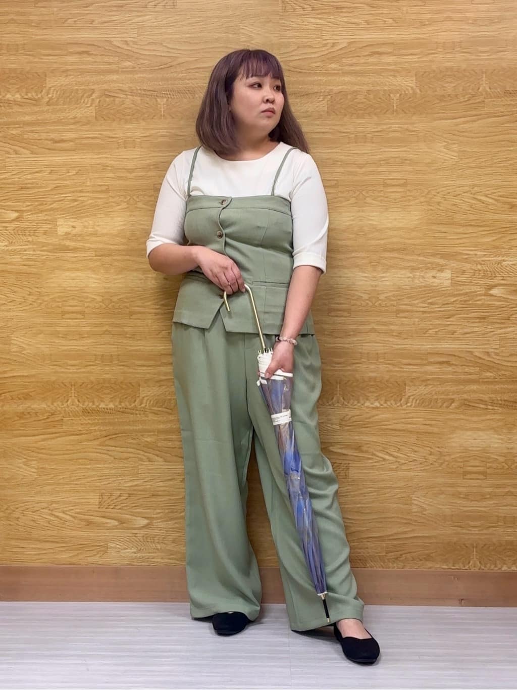 ぁむさんの「SHOO･LA･RUE｜◆【高レビュー】洗えてサラサラ ニットパンプス」を使ったコーディネート