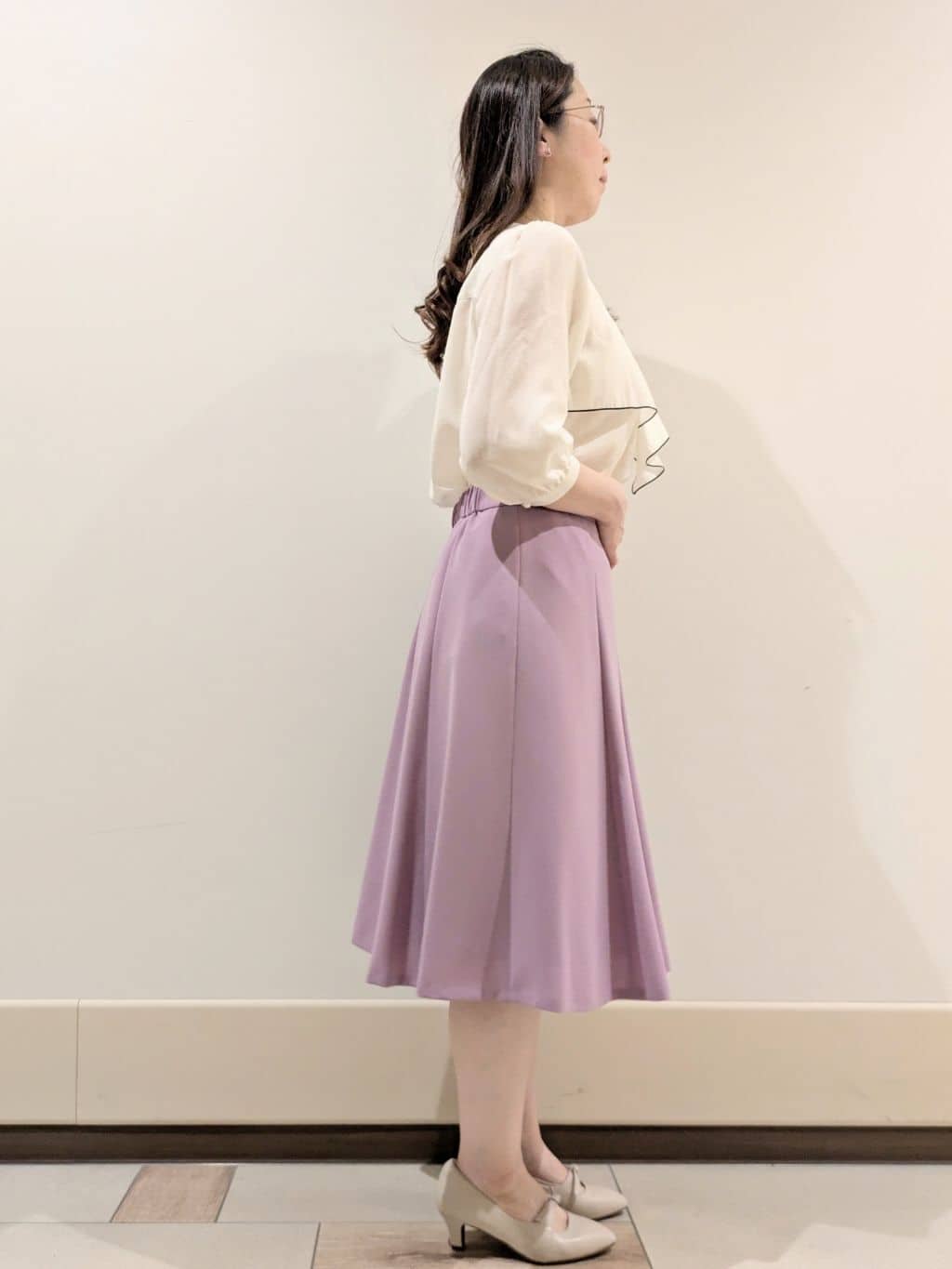 imamiさんの「Reflect｜◆【マシンウォッシュ可／細見え】フレアシルエットスカート」を使ったコーディネート