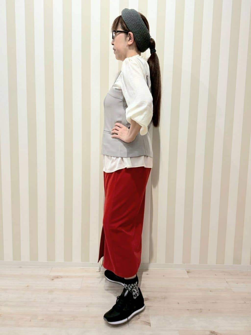 nonaさんの「SHOO･LA･RUE｜◆キラキラパーツ付き巾着ショルダーバッグ」を使ったコーディネート