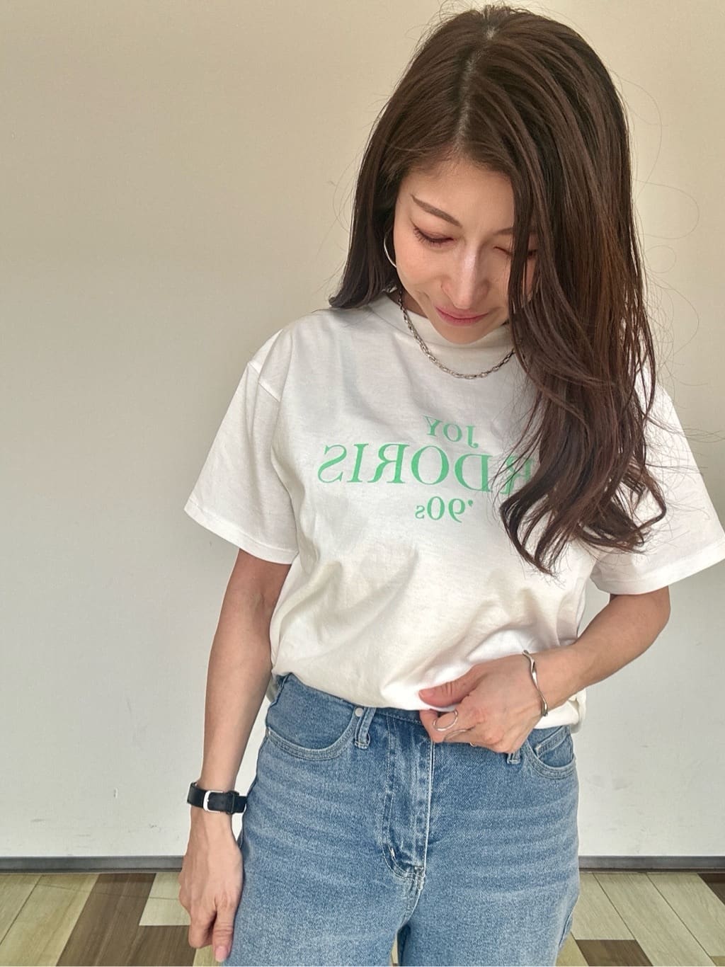 M. さんの「OPAQUE.CLIP｜◆フロッキーロゴTシャツ【洗濯機洗い可】」を使ったコーディネート