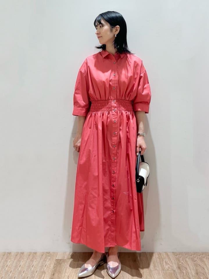 momokoさんの「OPAQUE.CLIP｜◆《5色展開》フィット＆フレアシャツワンピース【洗濯機洗い可】」を使ったコーディネート