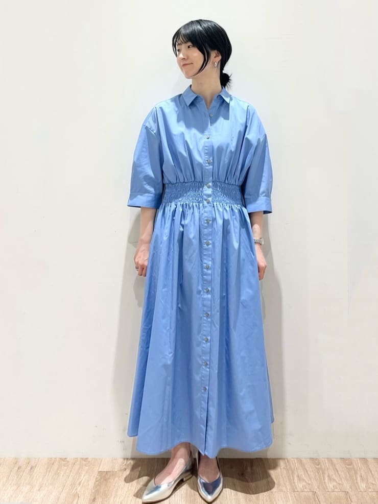 momokoさんの「OPAQUE.CLIP｜◆《5色展開》フィット＆フレアシャツワンピース【洗濯機洗い可】」を使ったコーディネート