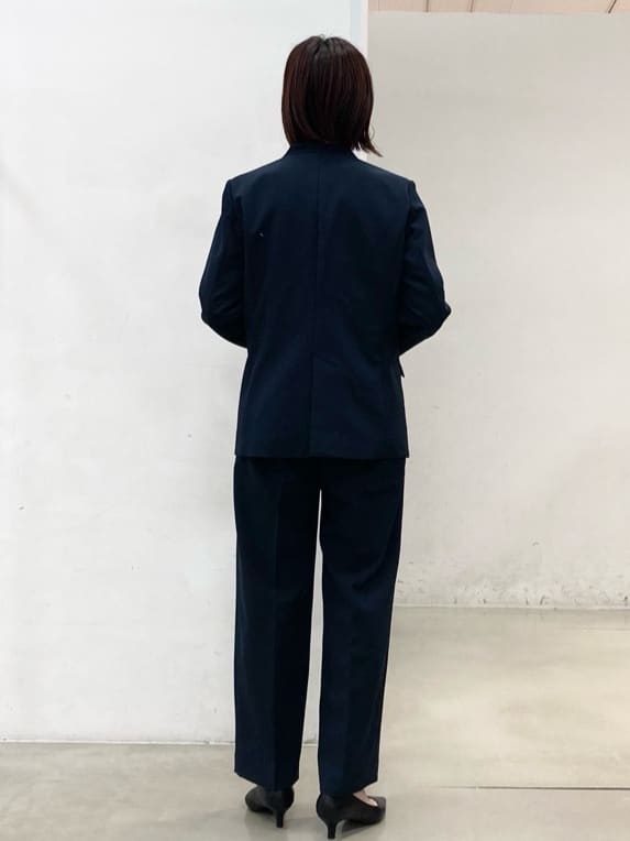 fujiさんの「THE SHOP TK｜◆【汚れ防止／シワになりにくい／セレモニー／通勤】ダブルクロスノーカラージャケット／洗える／サスティ」を使ったコーディネート