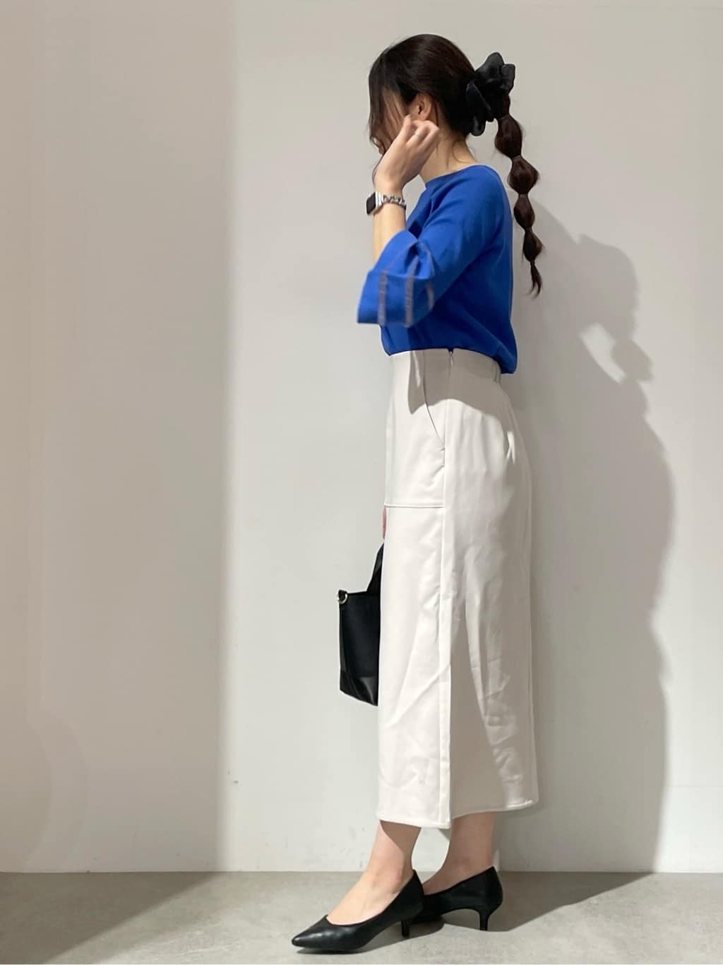 kanahoさんの「OPAQUE.CLIP｜◆《6色展開》シアーボーダーフレアスリーブニット【洗濯機洗い可】」を使ったコーディネート