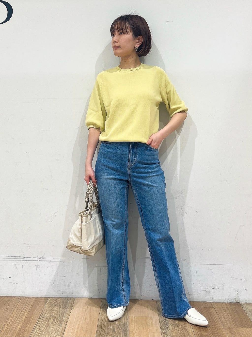 山さんさんの「grove｜ひんやり多機能・やわらかドライタッチ五分袖プルオーバー」を使ったコーディネート