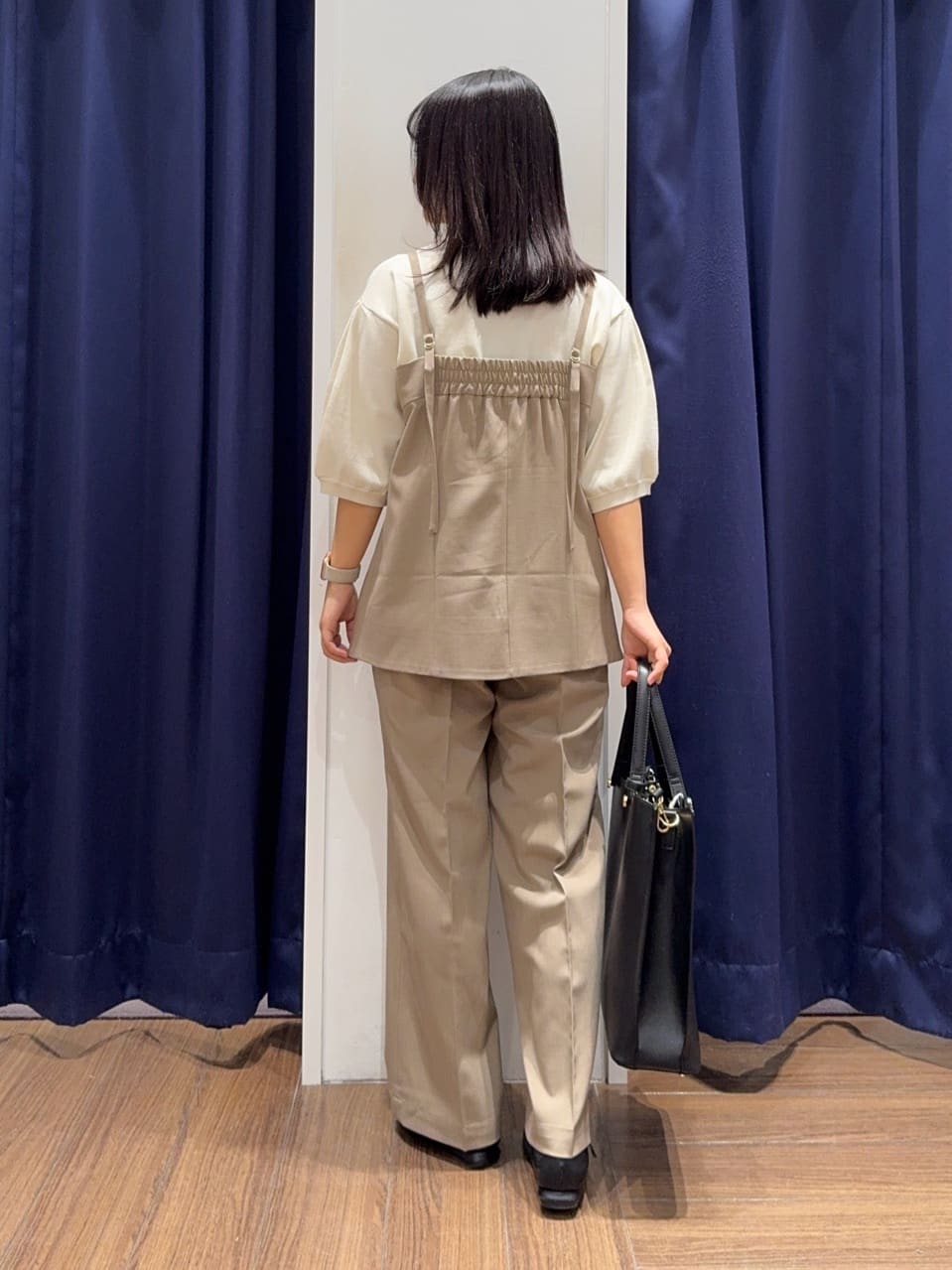 cherryさんの「THE SHOP TK｜◆麻調キャミビスチェ【洗濯機OK】」を使ったコーディネート