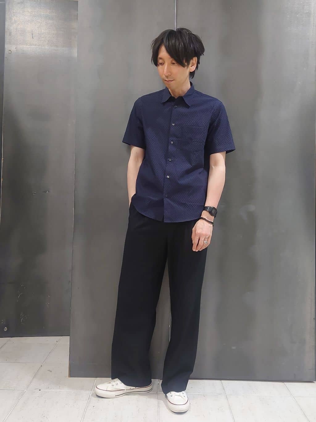 kawamuさんの「TAKEO KIKUCHI｜【抗菌防臭】COOL DOTS（R）ドビープリント ジャケット」を使ったコーディネート