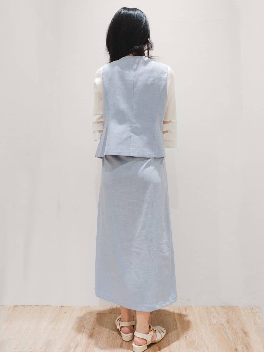 Ｑさんの「OPAQUE.CLIP｜◆《6色展開》シアーボーダーフレアスリーブニット【洗濯機洗い可】」を使ったコーディネート