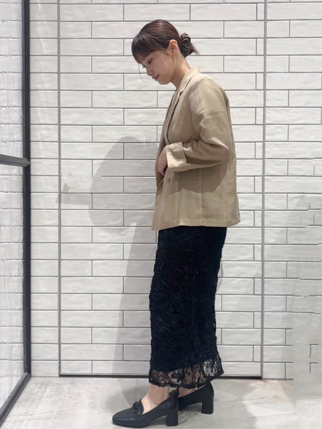 ranさんの「OPAQUE.CLIP｜麻調シアーダブルブレストテーラードジャケット【洗濯機洗い可】」を使ったコーディネート