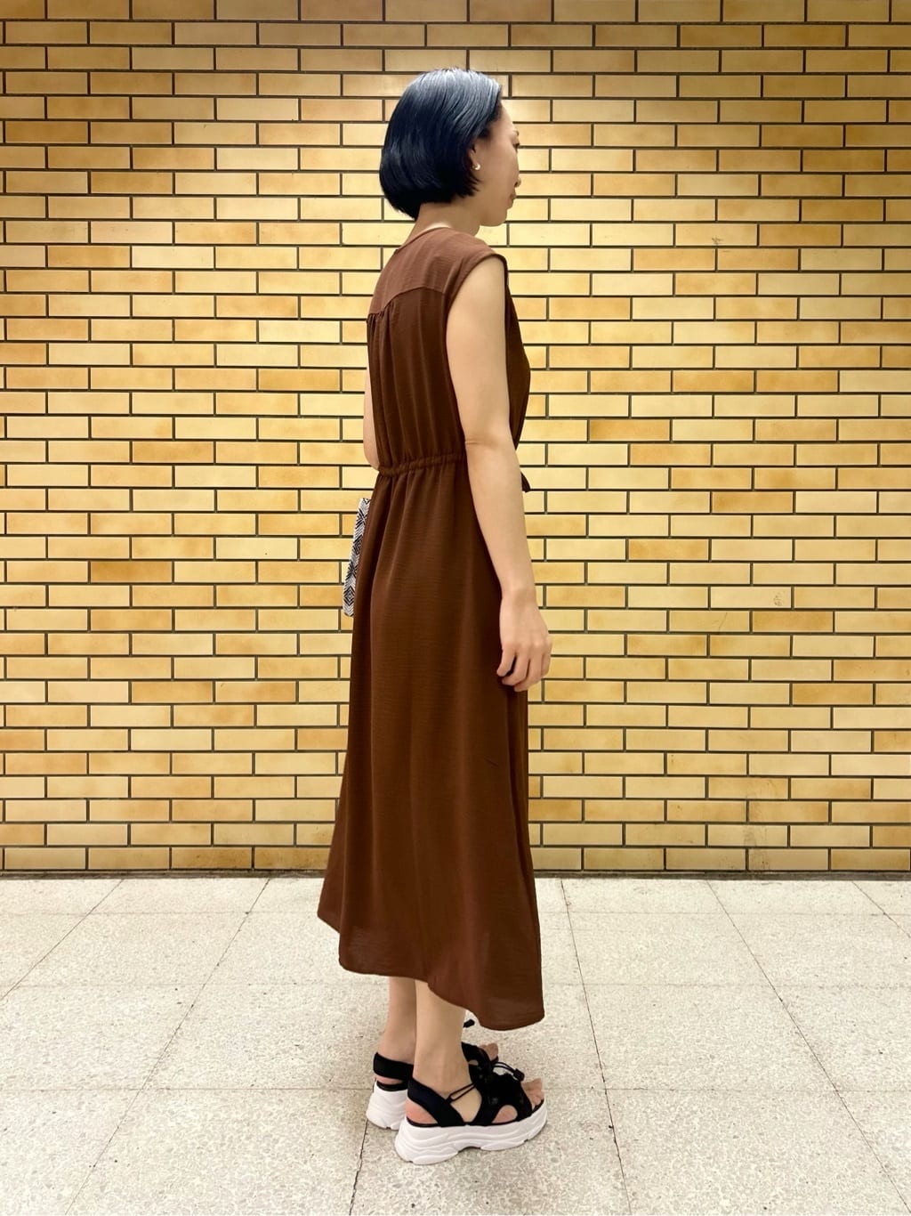 やまださんの「◆【接触冷感／吸水速乾／洗濯機OK】イージーケアドロストワンピース＜ラク服シリーズ＞」を使ったコーディネート