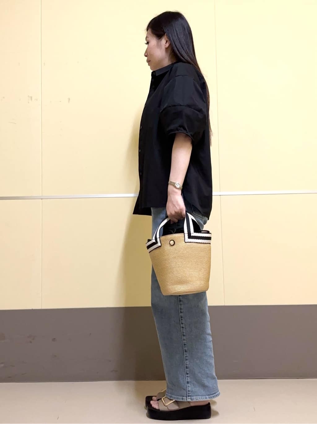 あきさんの「OPAQUE.CLIP｜◆《美人百花掲載》ランタンスリーブシャツ【洗濯機洗い可】」を使ったコーディネート