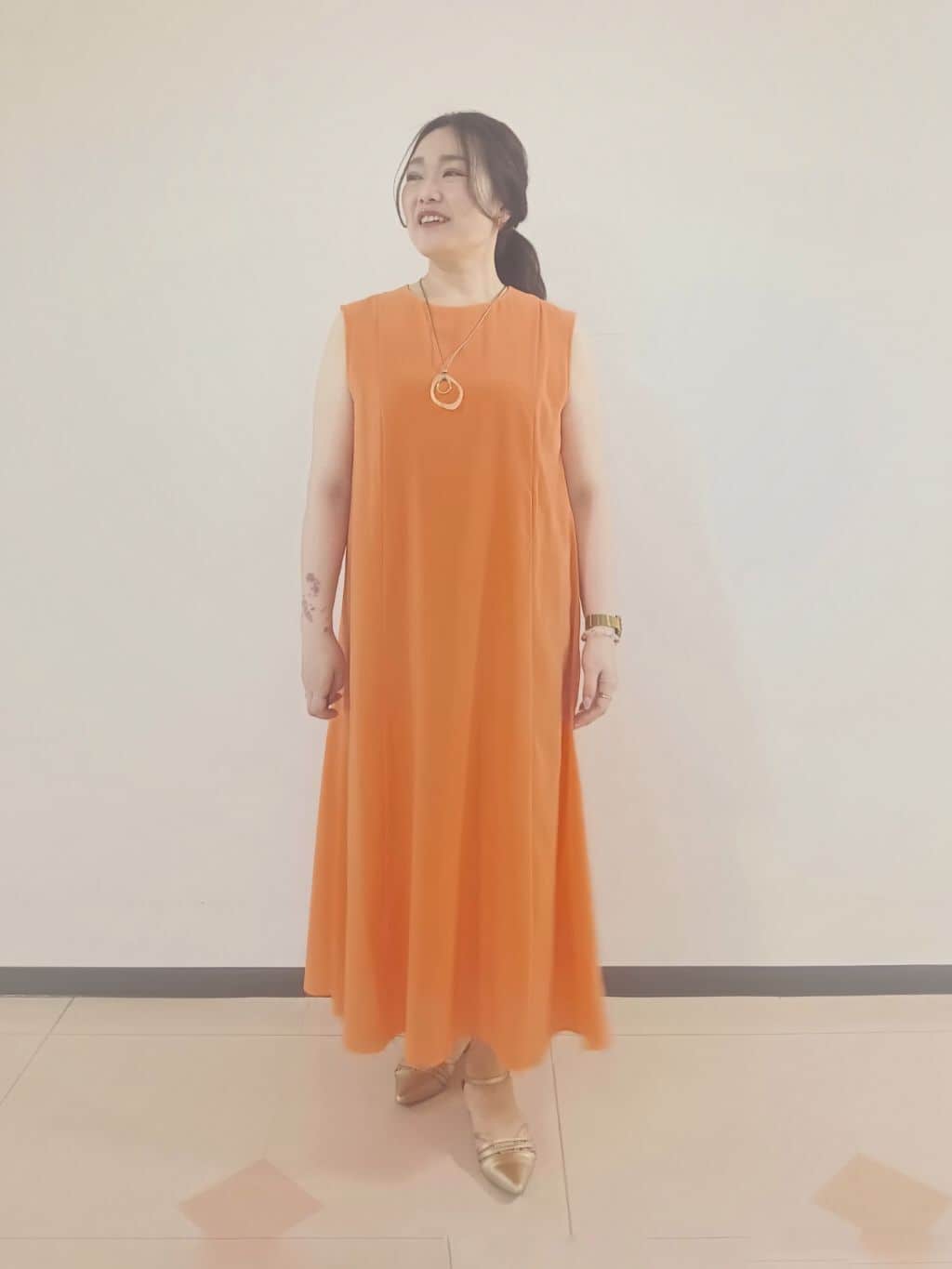 kaoさんの「INDIVI｜◆【通気性◎撥水／接触冷感／UVケア】フレアワンピース」を使ったコーディネート