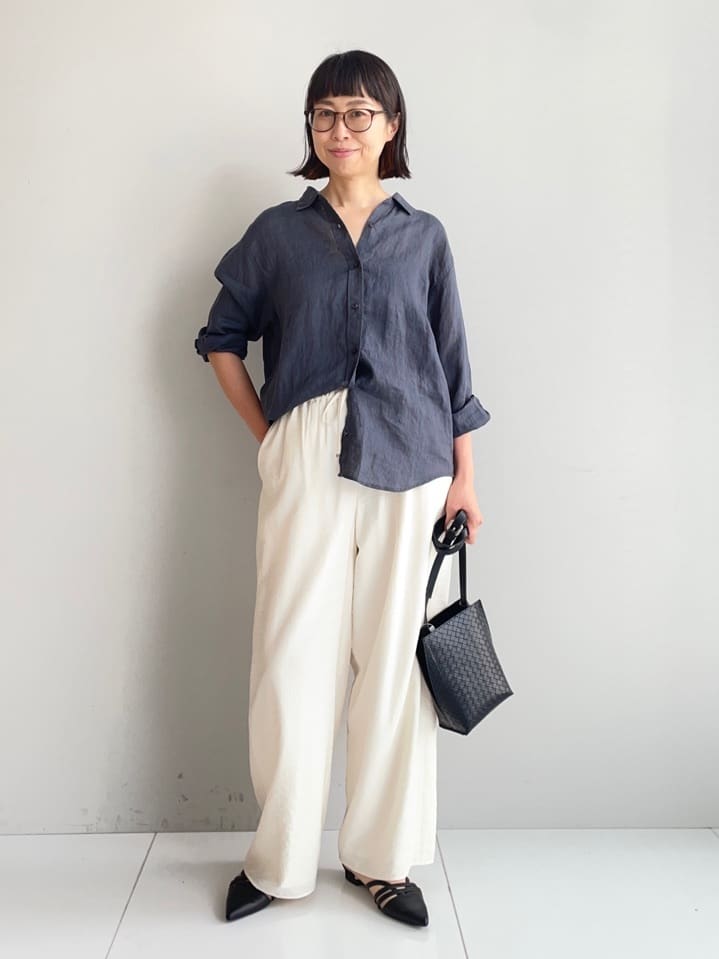 murayamaさんの「INDIVI｜【洗える／UVケア／SETUP可能】ドロストワイドパンツ」を使ったコーディネート