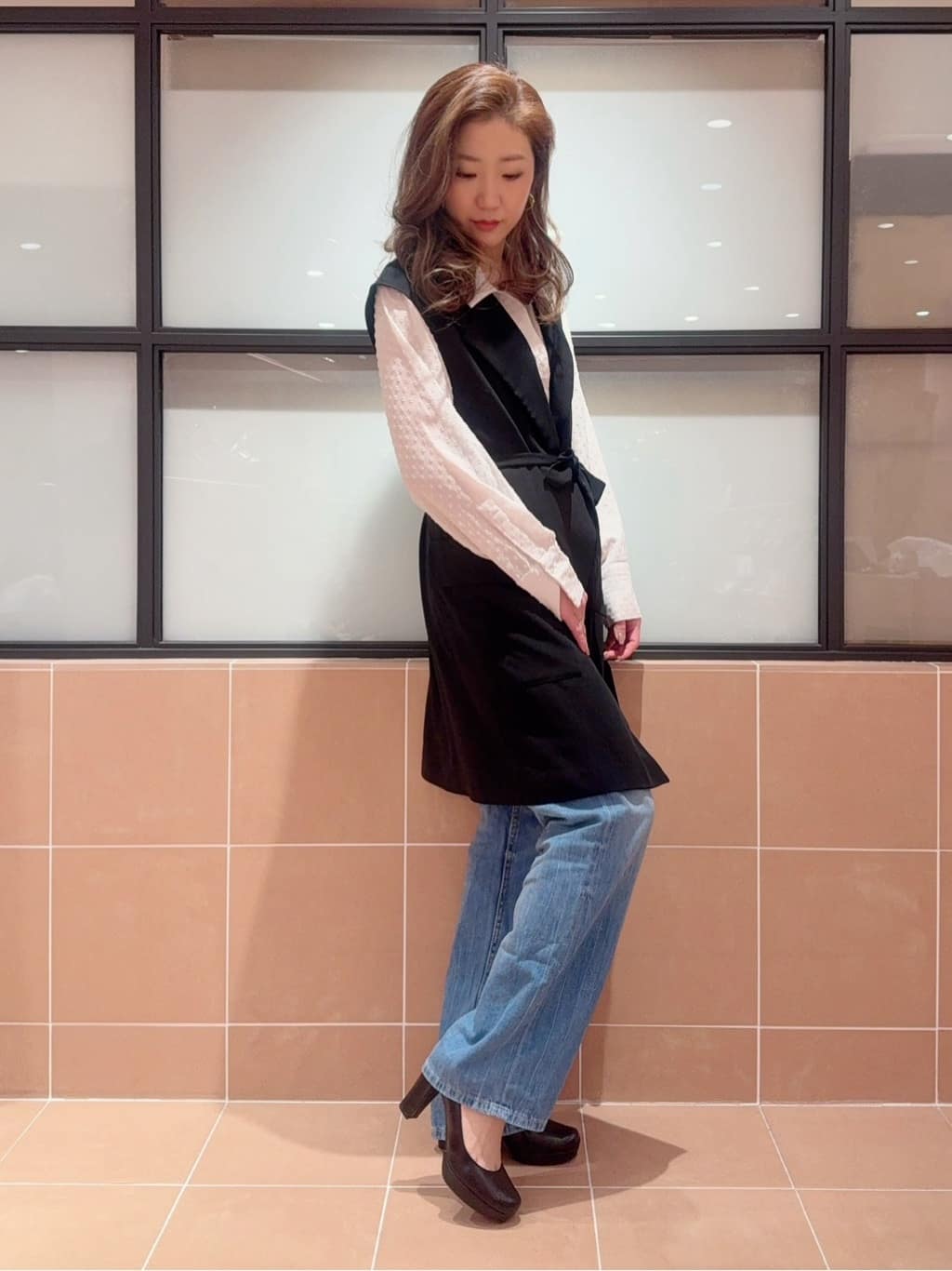 kaoriさんの「ESPERANZA｜3WAYチャンキーヒールパンプス」を使ったコーディネート