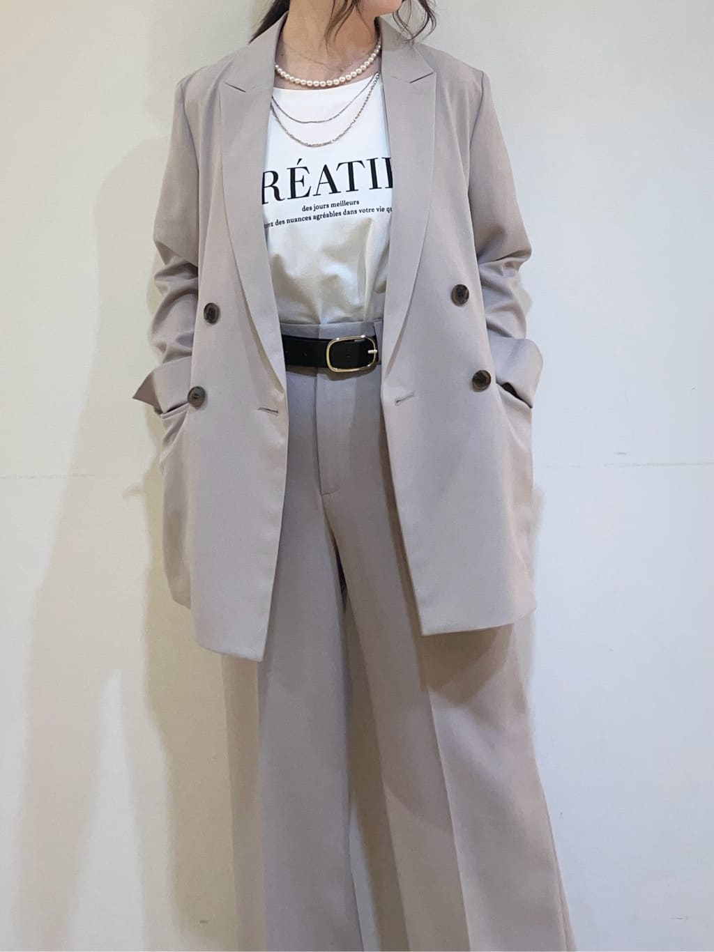 フナキさんの「UNTITLED｜◆【接触冷感/UV/セットアップ可能】ライトウェイト ワイドパンツ」を使ったコーディネート