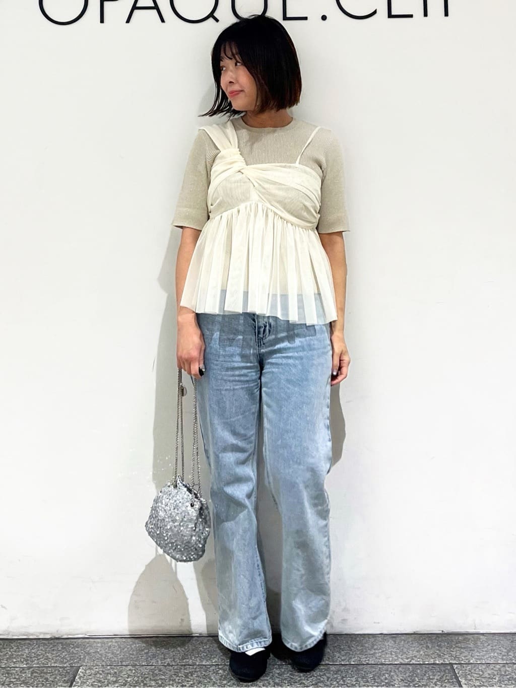 あずささんの「OPAQUE.CLIP｜《丈が選べる》ストレートデニムパンツ【洗濯機洗い可】」を使ったコーディネート