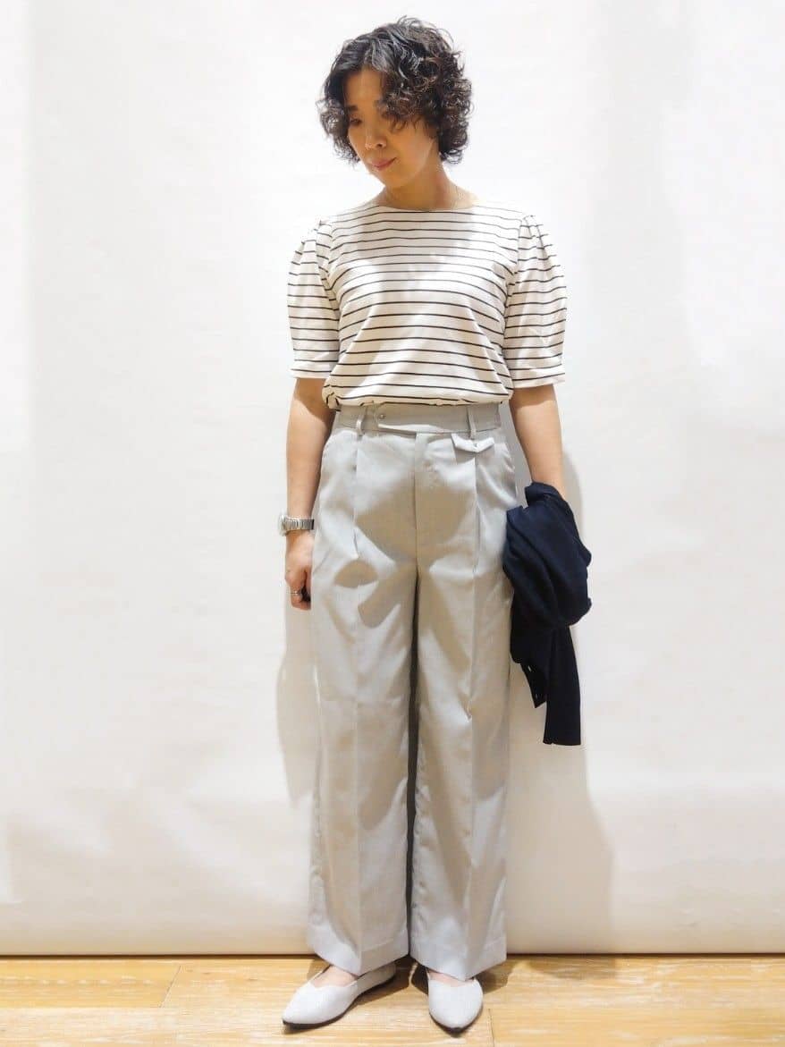 ぽんさんの「OPAQUE.CLIP｜◆【軽量／洗える】ポインテッドトゥニットパンプス」を使ったコーディネート