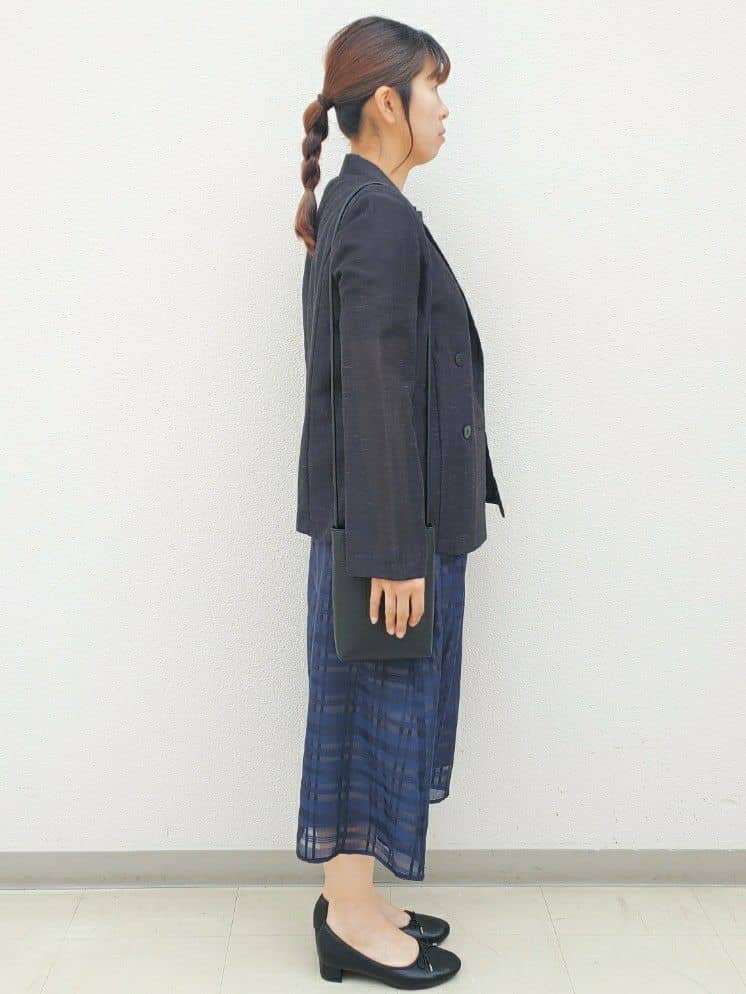 mamiさんの「index｜麻調シアーダブルブレストテーラードジャケット【洗濯機洗い可】」を使ったコーディネート
