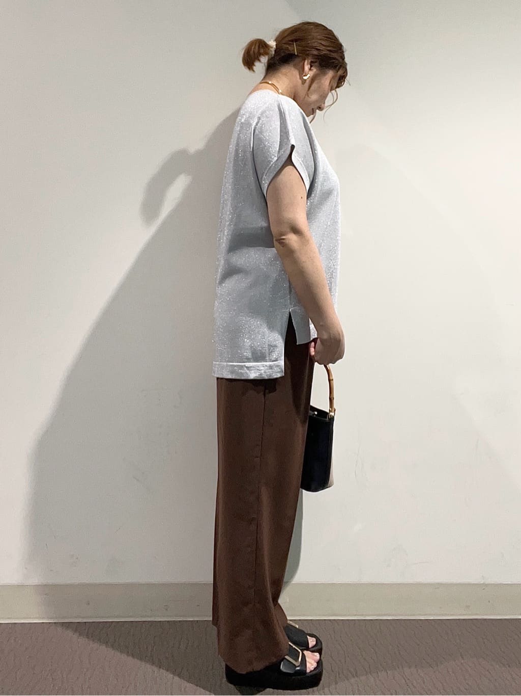 のん.Yさんの「OPAQUE.CLIP｜◆ラメリラクシードルマンニット【接触冷感／UV／抗ピル／洗濯機洗い可】」を使ったコーディネート