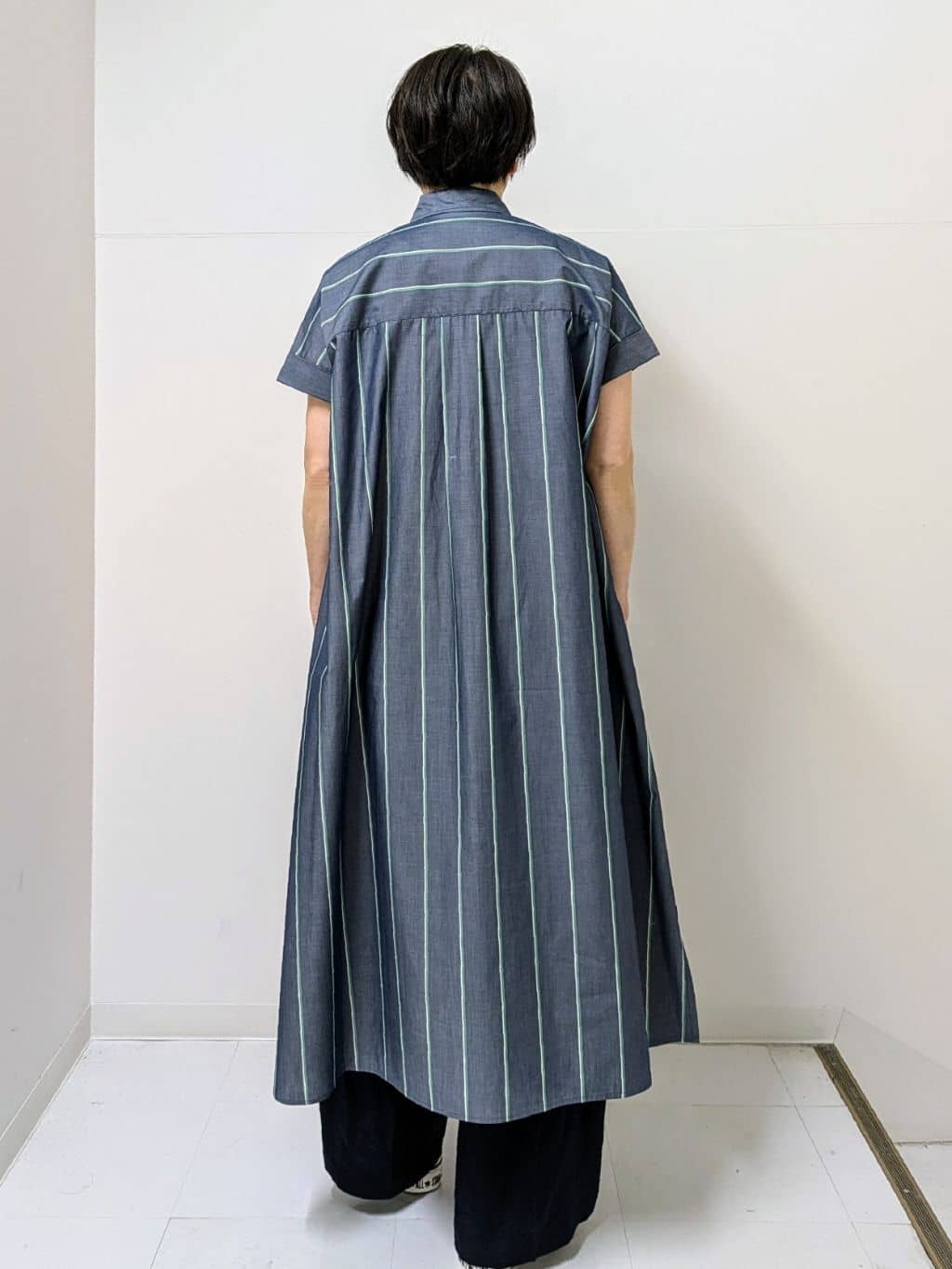 Asaさんの「Dessin｜◆【洗える】オリジナルストライプ柄シャツワンピース（S～L）」を使ったコーディネート