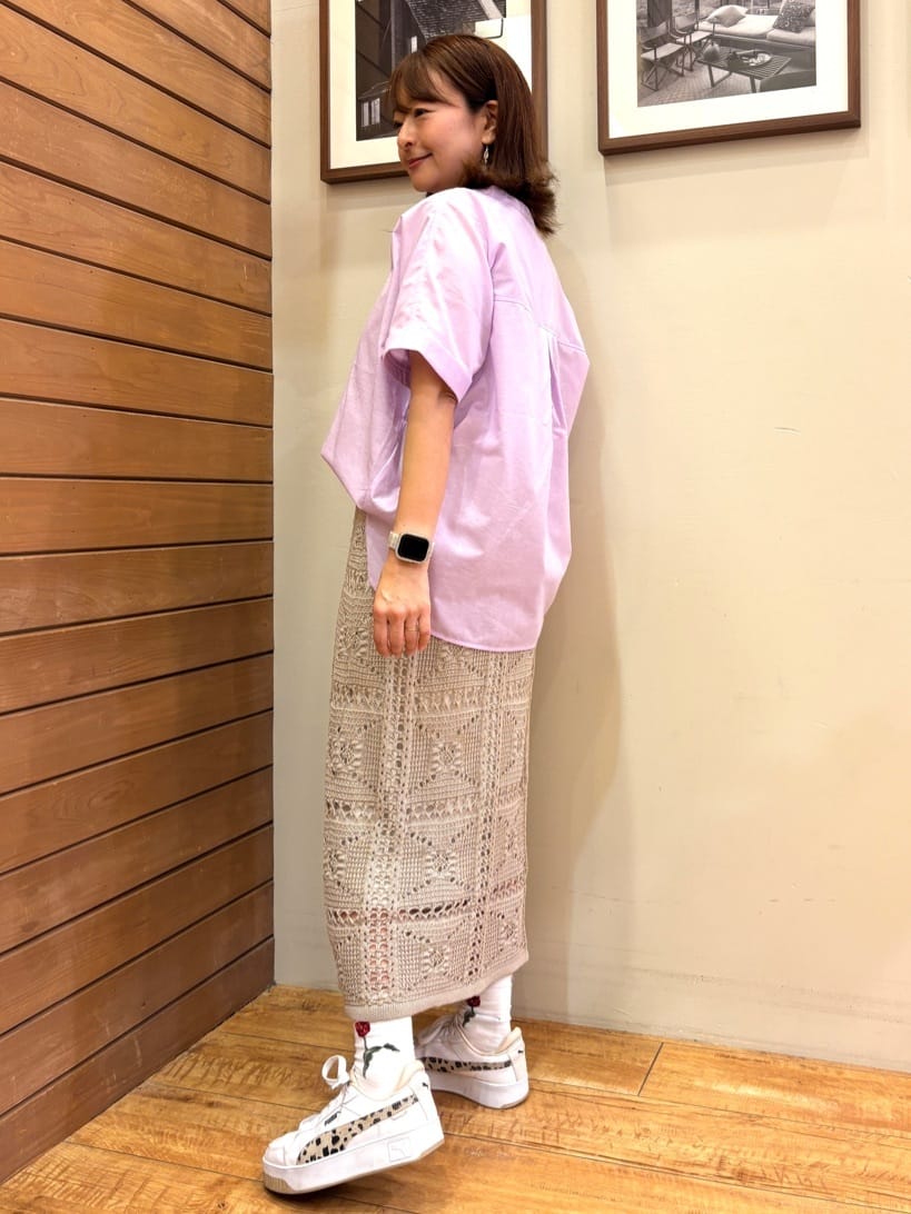 ふくまるさんの「SHOO･LA･RUE｜◆【高レビュー/洗える/UV/吸水速乾】洗濯後しわになりにくいリネンブレンドドルマンシャツ」を使ったコーディネート