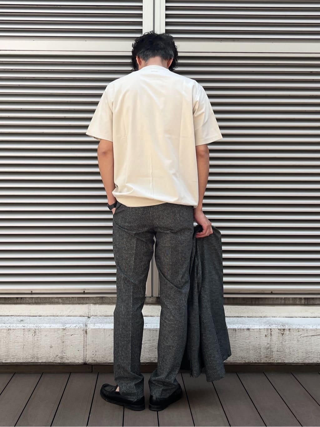 mutoさんの「TAKEO KIKUCHI｜【抗菌防臭】COOL DOTS（R）ドビープリント ジャケット」を使ったコーディネート